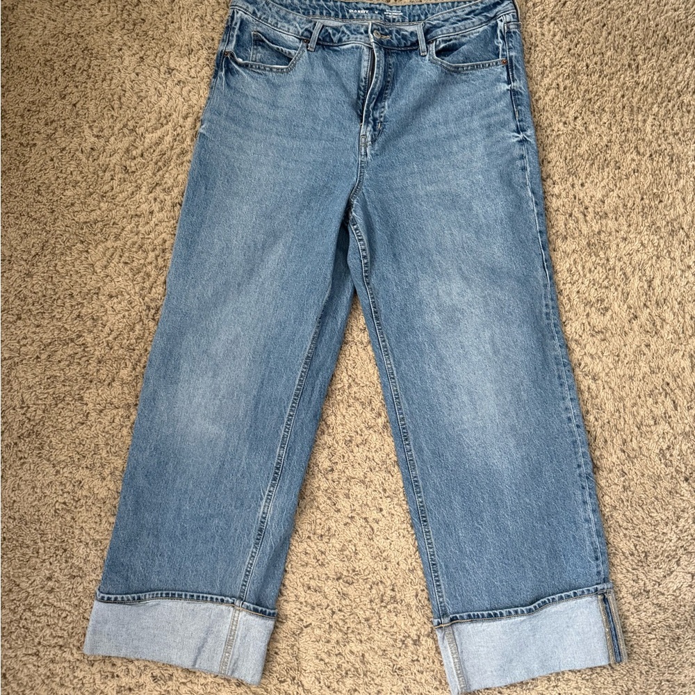 Old Navy Wide-Leg Cuffed Jeans Like New
